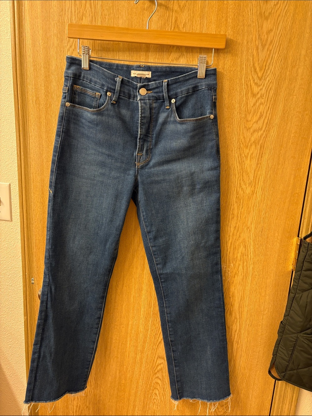 Good American Dark Blue Straight Leg Jeans